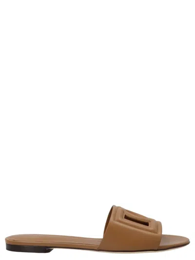 Dolce & Gabbana Woman Sandals Camel Size 5.5 Calfskin In Brown