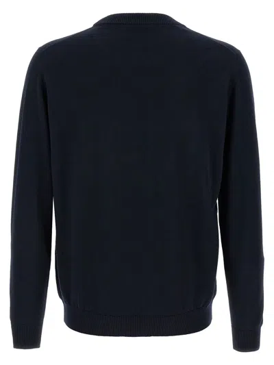 Fendi Ff Logo Wool Crewneck Sweater In Blue