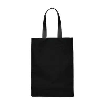 Jil Sander Black Tote Bag With Logo Print In Black