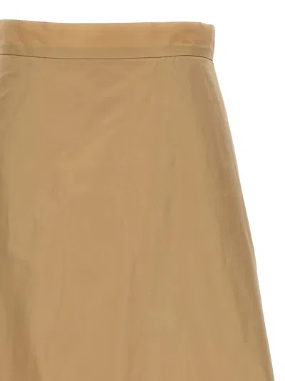 Jil Sander Long Flared Skirt With High-waisted Silhouette In Brown
