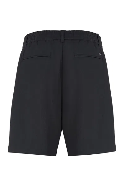 Emporio Armani Techno Fabric Bermuda-shorts In Black