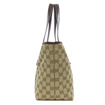 Pre-owned Gucci Sherry Line Brown Canvas Tote Bag ()