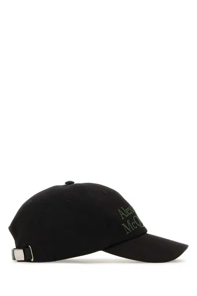 Alexander Mcqueen Branded Baseball Cap With Curved Peak In Black