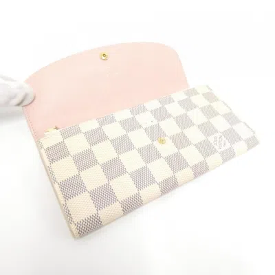 Pre-owned Louis Vuitton Azur Rose Ballerine Coated Canvas Long Wallet (bi-fold) ()