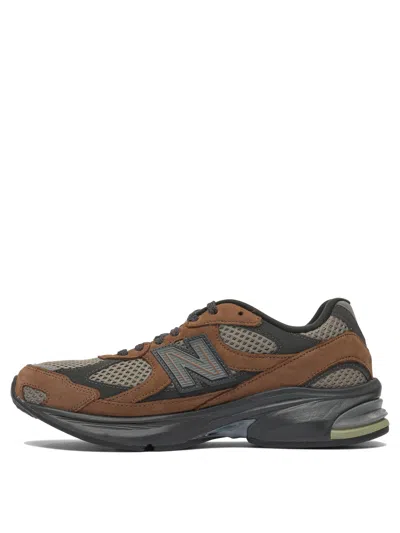 New Balance Low Top Sneakers With Mesh Panels And Rubber Outsole In Brown