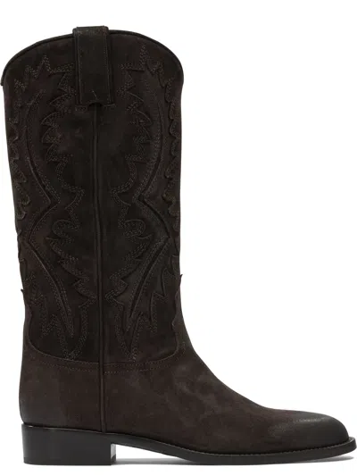 Sartore Embroidered Suede Boots