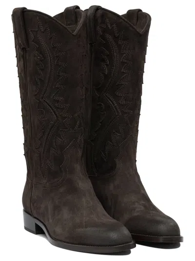 Sartore Embroidered Suede Boots