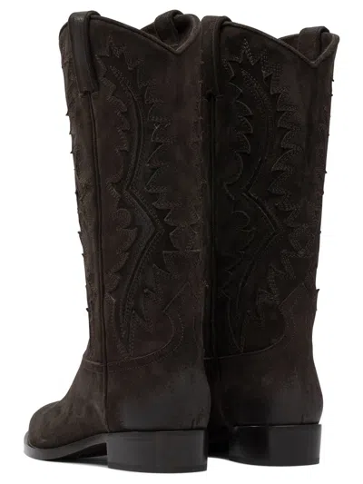Sartore Embroidered Suede Boots