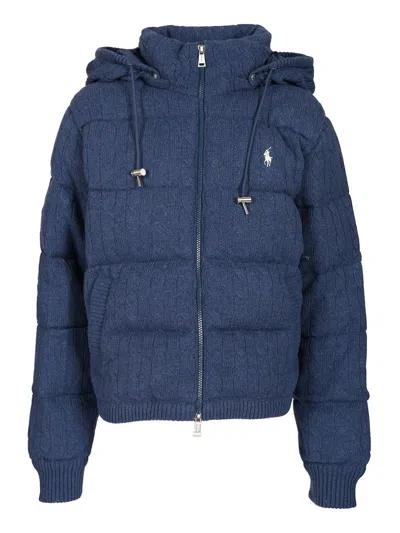 Polo Ralph Lauren Cashmere And Wool Down Jacket Duvets And Padded Items Blue In Blue