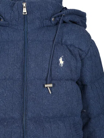 Polo Ralph Lauren Cashmere And Wool Down Jacket Duvets And Padded Items Blue In Blue