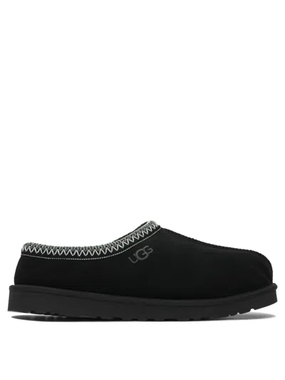 Ugg Mens Black Tasman Ii Shearling-lined Suede Slippers Eur 41 / 7 Uk In Black