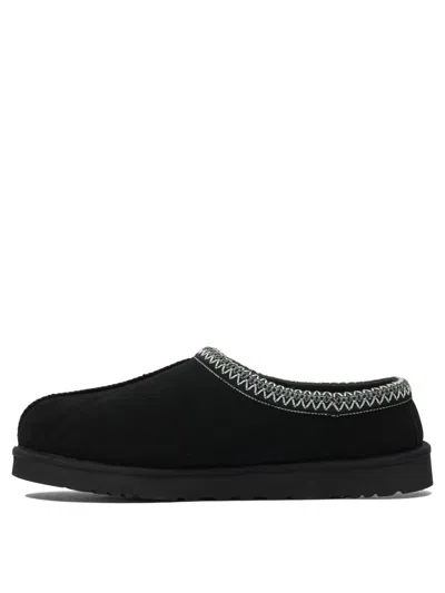 Ugg Mens Black Tasman Ii Shearling-lined Suede Slippers Eur 41 / 7 Uk In Black