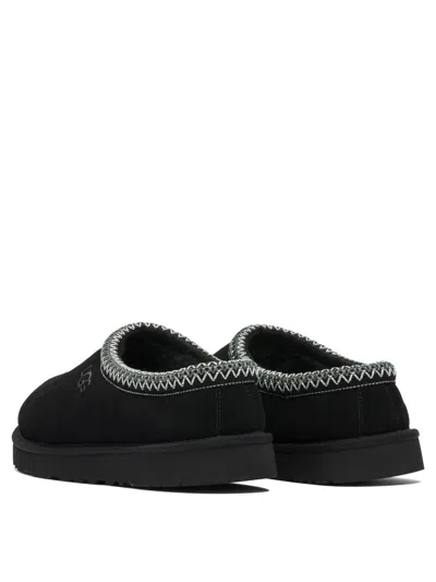 Ugg Mens Black Tasman Ii Shearling-lined Suede Slippers Eur 41 / 7 Uk In Black