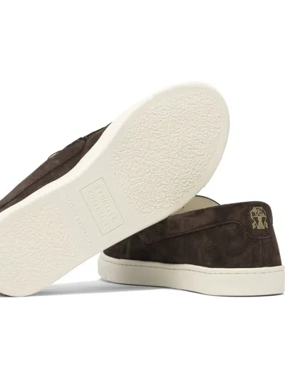 Brunello Cucinelli Rich Brown Suede Loafers