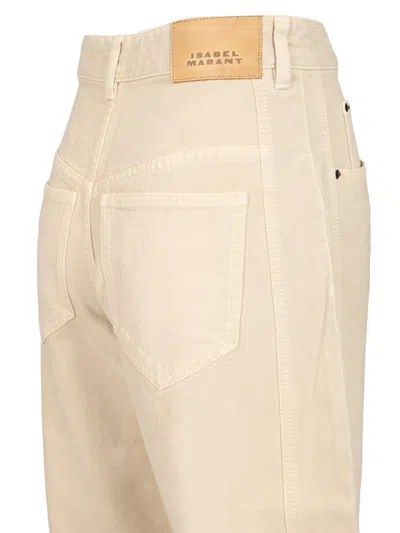 Isabel Marant Oriane Straight Leg Hemp Trousers With Five-pocket Styling In Neutral