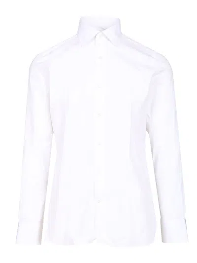 Ermenegildo Zegna Tailored Shirt In Stretch Cotton Shirts White In White