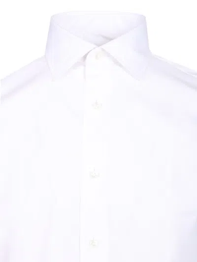 Ermenegildo Zegna Tailored Shirt In Stretch Cotton Shirts White In White