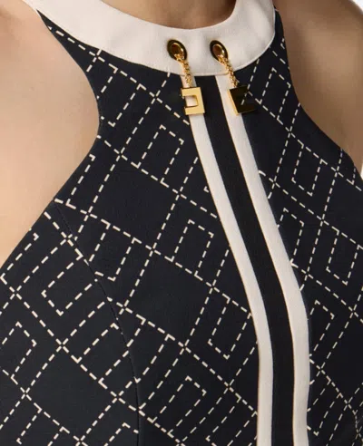 Elisabetta Franchi Bi Color Top In Black