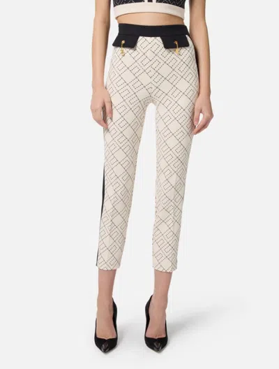 Elisabetta Franchi Bi Color Trousers In White