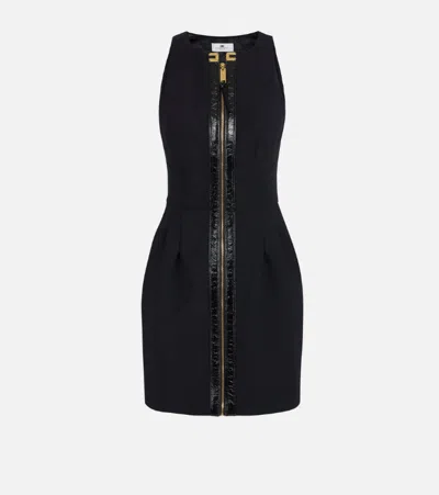 Elisabetta Franchi Dress With Craquele Details In Black