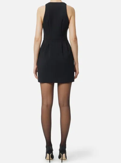 Elisabetta Franchi Dress With Craquele Details In Black