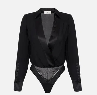 Elisabetta Franchi Georgette Body Shirt In Black