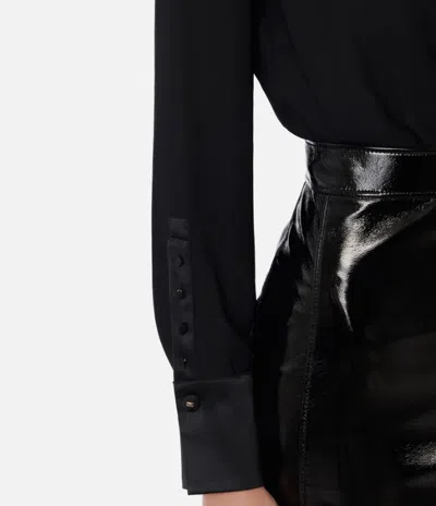 Elisabetta Franchi Georgette Body Shirt In Black