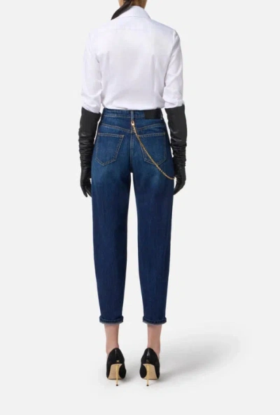 Elisabetta Franchi Jeans Con Catena Gioiello Blu In Blue