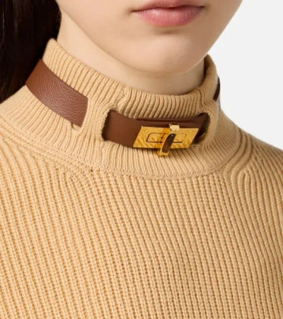 Elisabetta Franchi Jersey With Jewel Strap In Nude