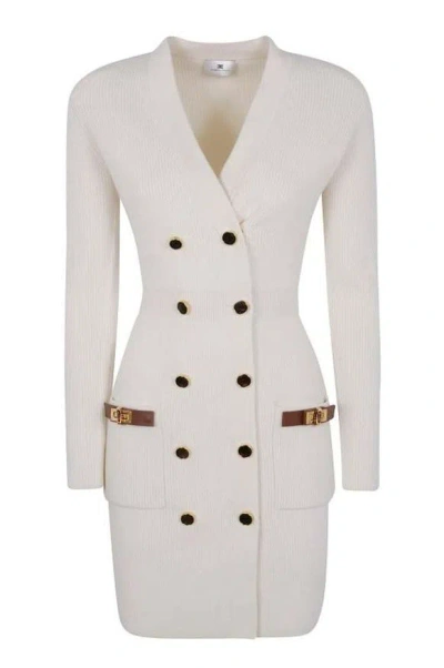 Elisabetta Franchi Robemanteau Dress In White