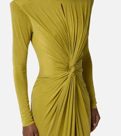 Elisabetta Franchi Red Carpet Dress With Drapes In Yellow