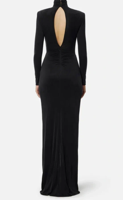 Elisabetta Franchi Red Carpet Dress With Drapes In Black