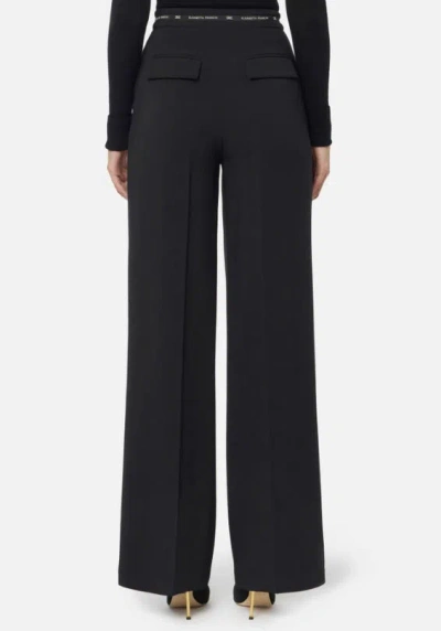 Elisabetta Franchi Trousers Straight Leg Pockets Belt Loops In Black