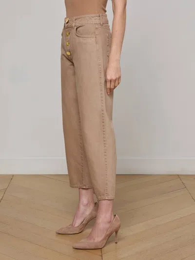 L Agence Liora High-rise Wide Cropped Jeans In Brown