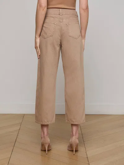 L Agence Liora High-rise Wide Cropped Jeans In Brown