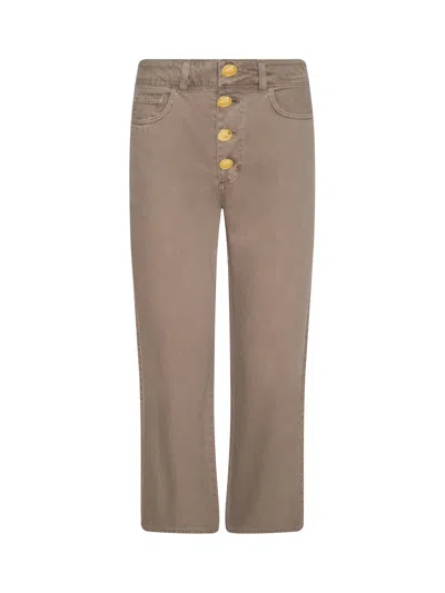 L Agence Liora High-rise Wide Cropped Jeans In Brown