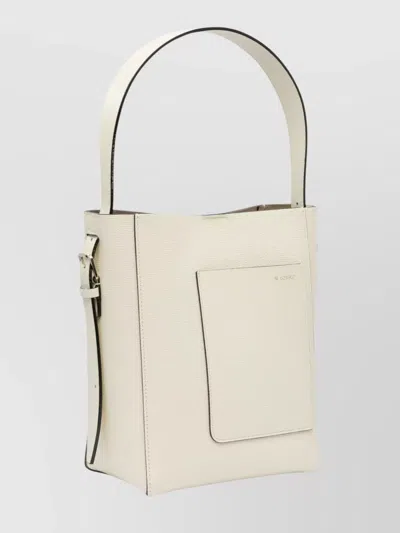 Valextra Shoulder Bag Structured Top Handle In Neutral