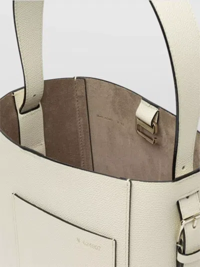 Valextra Shoulder Bag Structured Top Handle In Neutral