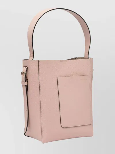 Valextra Shoulder Bags With Adjustable Strap And Front Pocket In Pink