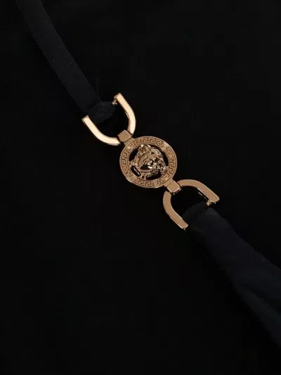 Versace Greek Chain Swim Slip In Black