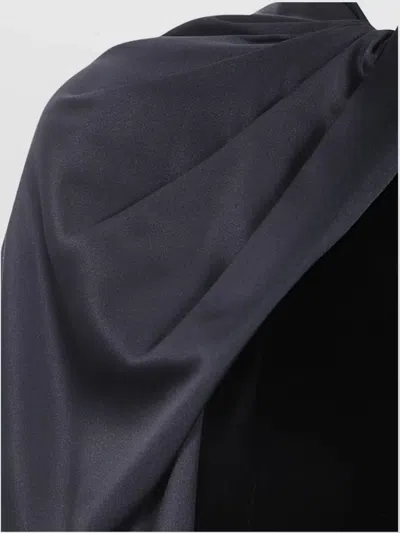 Max Mara Velour Zarella Dress With Satin Balloon Sleeves In Black