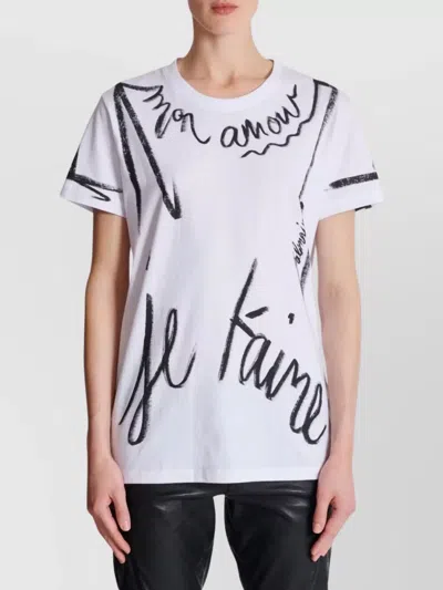 Balmain Sl Writing Printed T-shirt In White