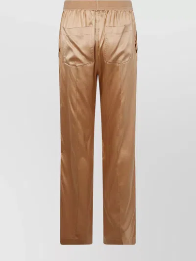 Tom Ford Stretch Silk Satin Pants In Pink