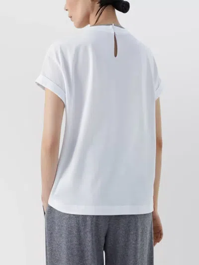 Brunello Cucinelli Cotton Crewneck Short Sleeve T-shirt In White