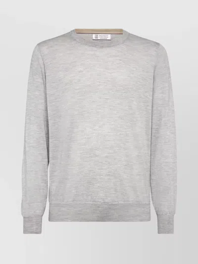 Brunello Cucinelli Roundneck Cashmere Sweater In Gray
