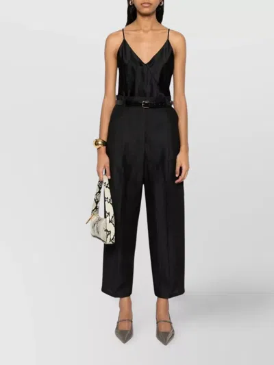 Max Mara Silk Top Relaxed Fit Satin Finish In Gray