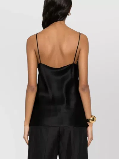 Max Mara Silk Top Relaxed Fit Satin Finish In Gray