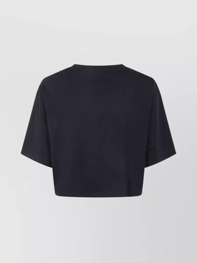 Balmain Cropped T-shirt With Print In Black
