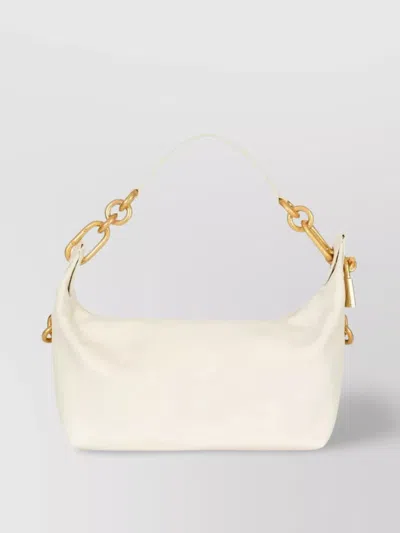 Balmain Medium Sync Bag In Calfskin Leather In Neutral