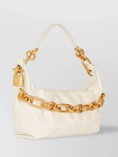 Balmain Medium Sync Bag In Calfskin Leather In Neutral